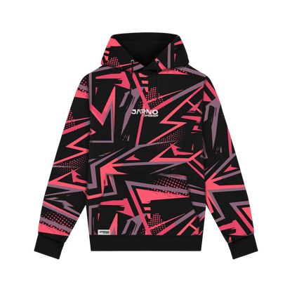 Hoodie - RACING LINES - Black - Front